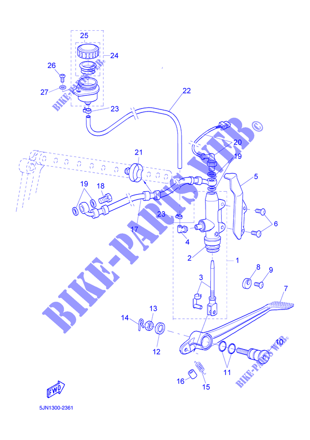 REAR BRAKE MASTER CYLINDER for Yamaha BT1100 2002