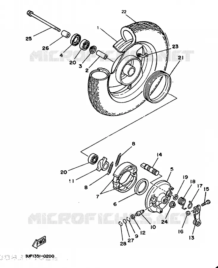 FRONT WHEEL Yamaha SCOOTER 80 1990 ACTIVE  CH80