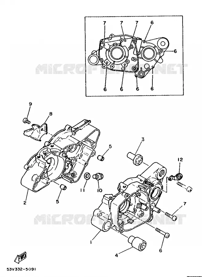 CRANKCASE Yamaha MOTO 80 1987 DTLC  DT80LC