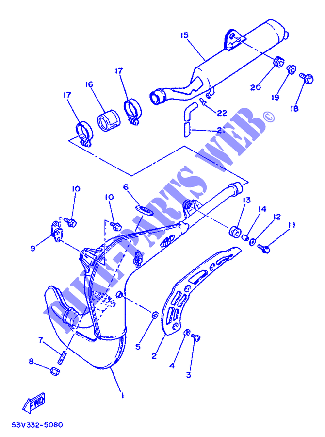 EXHAUST for Yamaha DT80LC 1992