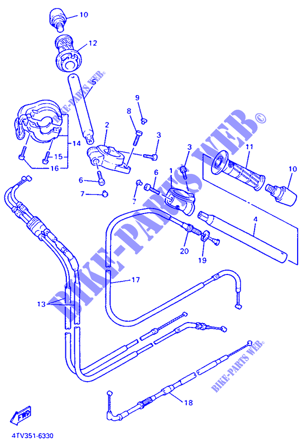 HANDLEBAR & CABLES for Yamaha YZF600R 1996