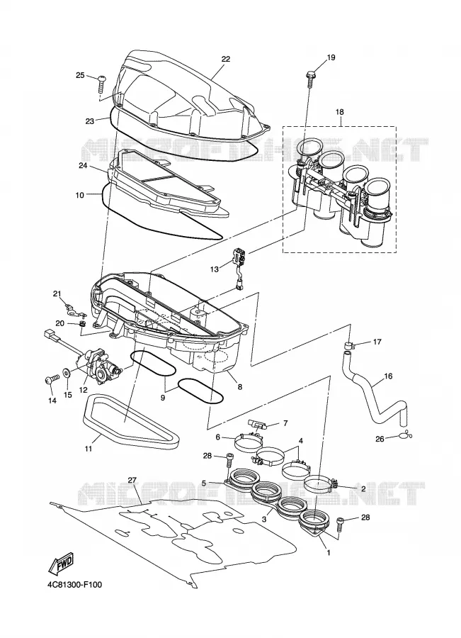 INTAKE Yamaha MOTO 1000 2007 R1  YZF-R1