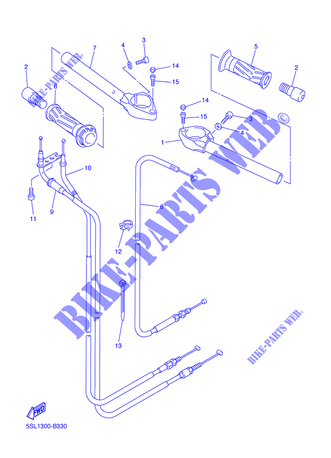 HANDLEBAR & CABLES for Yamaha YZF-R6 2004
