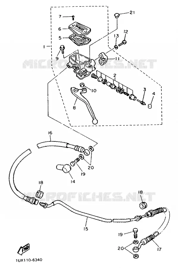 FRONT MASTER CYLINDER 2 Yamaha MOTO 1200 1986 FJ  FJ1200