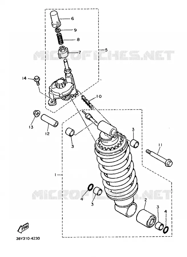 REAR SHOCK ABSORBER Yamaha MOTO 1200 1986 FJ  FJ1200