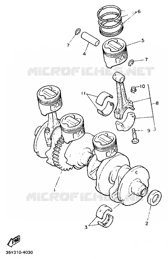 CRANKSHAFT / PISTON Yamaha MOTO 1200 1986 FJ  FJ1200