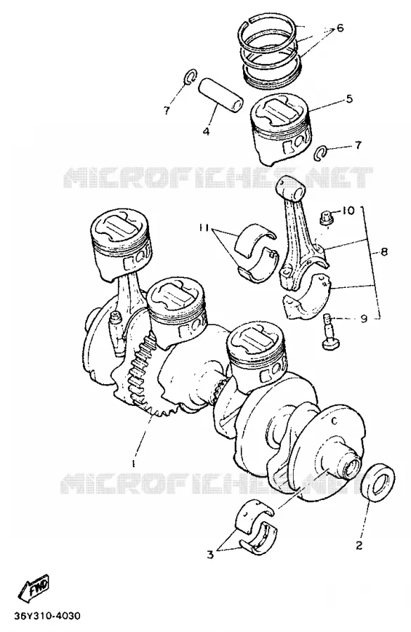 CRANKSHAFT / PISTON Yamaha MOTO 1200 1987 FJ  FJ1200