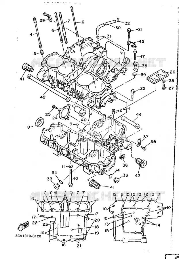 CRANKCASE Yamaha MOTO 1200 1988 FJ  FJ1200