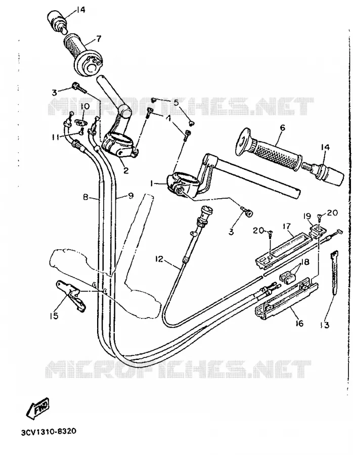 HANDLEBAR & CABLES Yamaha MOTO 1200 1988 FJ  FJ1200
