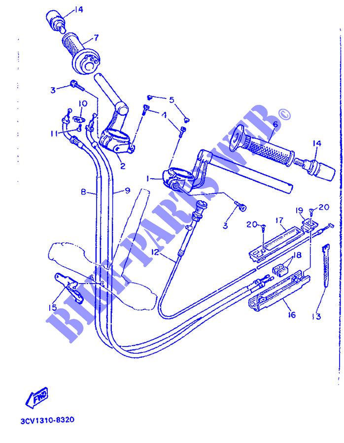 HANDLEBAR & CABLES for Yamaha FJ1200 1988