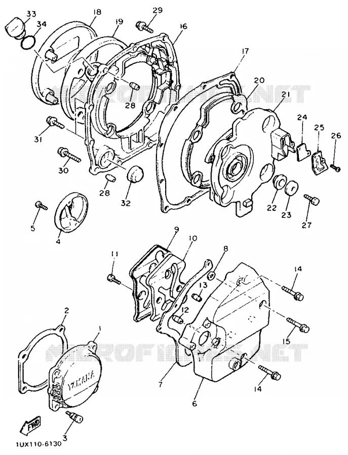 COVER - ENGINE 1 Yamaha MOTO 1200 1990 FJ  FJ1200