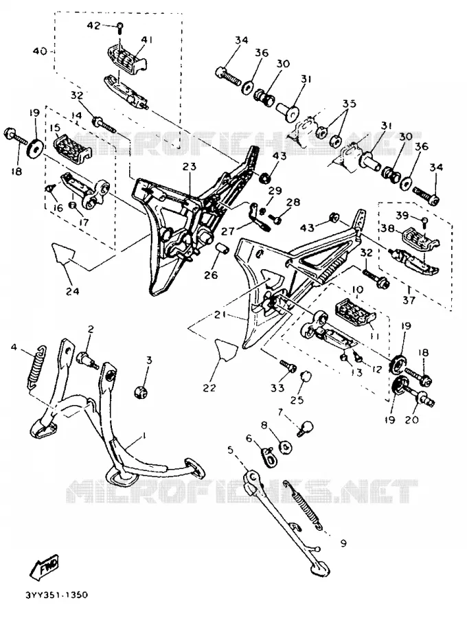 STAND / FOOTREST Yamaha MOTO 1200 1991 FJ  FJ1200