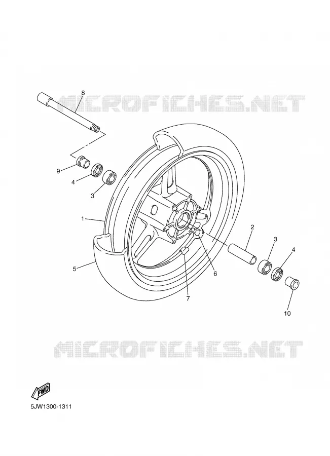 FRONT WHEEL Yamaha MOTO 1300 2002 FJR  FJR1300