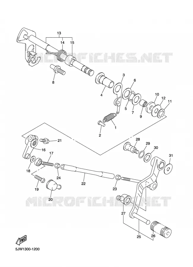 GEAR SHIFT SHAFT / LEVER Yamaha MOTO 1300 2004 FJR  FJR1300