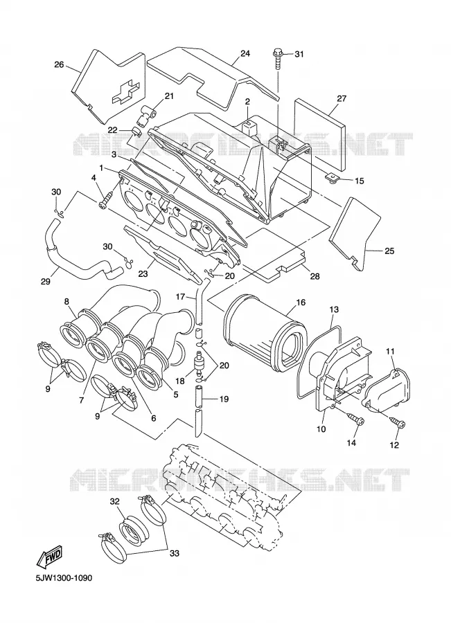 INTAKE Yamaha MOTO 1300 2003 FJR ABS  FJR1300A
