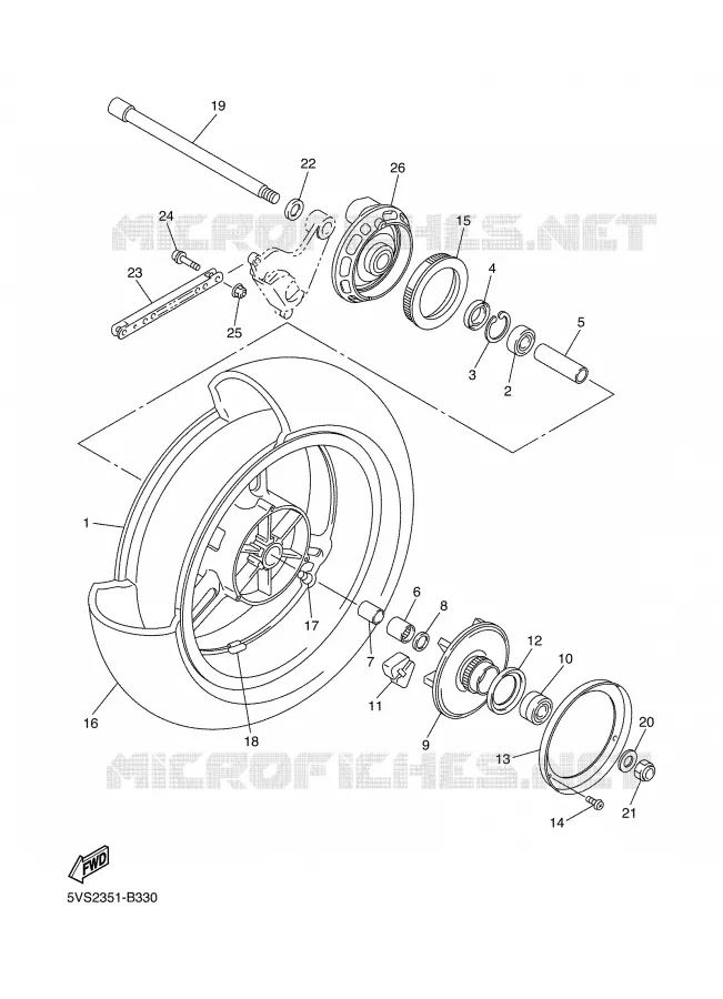 REAR WHEEL Yamaha MOTO 1300 2003 FJR ABS  FJR1300A