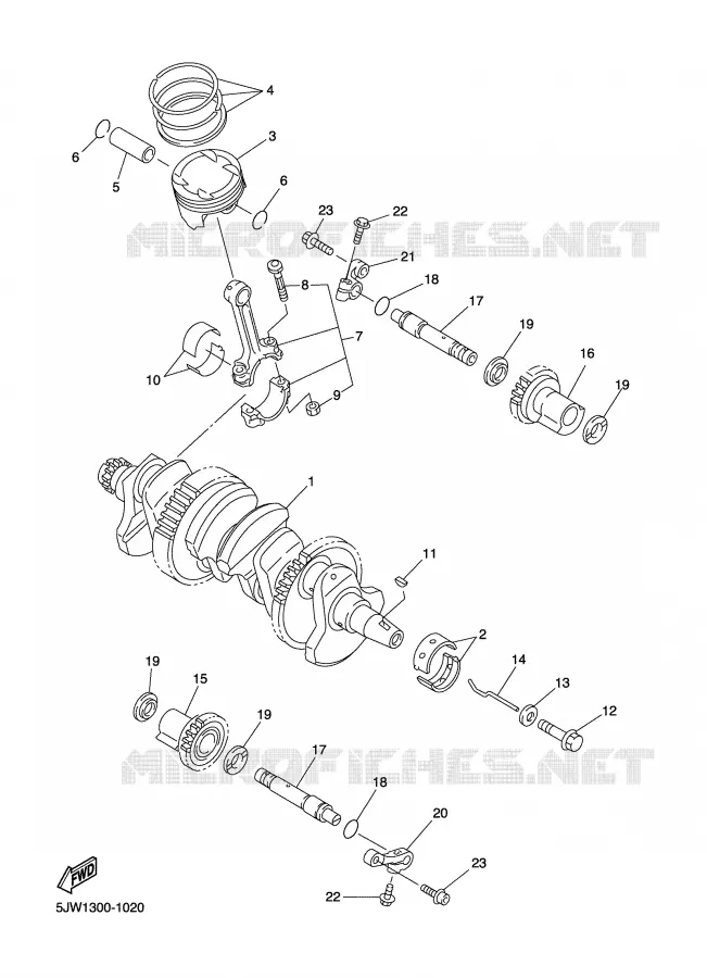 CRANKSHAFT / PISTON Yamaha MOTO 1300 2005 FJR ABS  FJR1300A