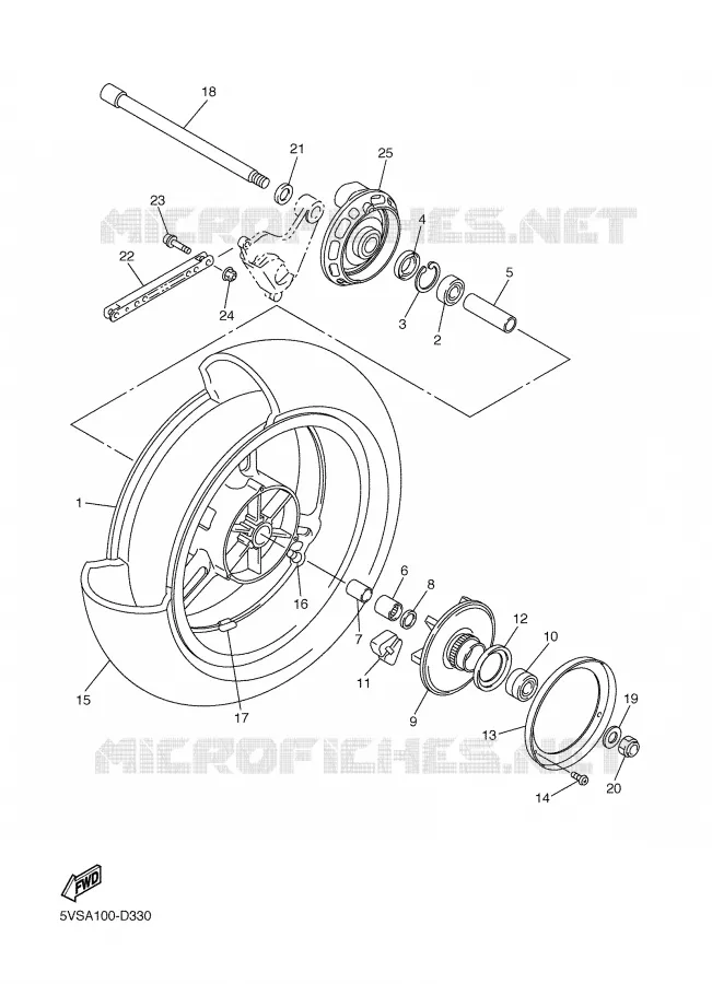 REAR WHEEL Yamaha MOTO 1300 2005 FJR ABS  FJR1300A