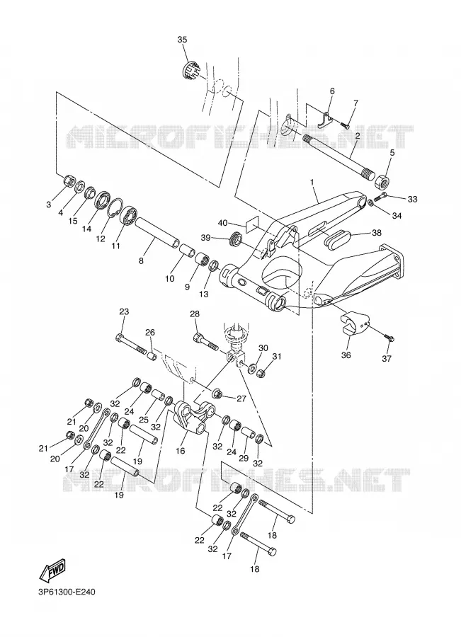 SWINGARM Yamaha MOTO 1300 2006 FJR ABS  FJR1300A