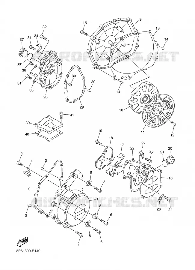 COVER - ENGINE 1 Yamaha MOTO 1300 2008 FJR ABS  FJR1300A