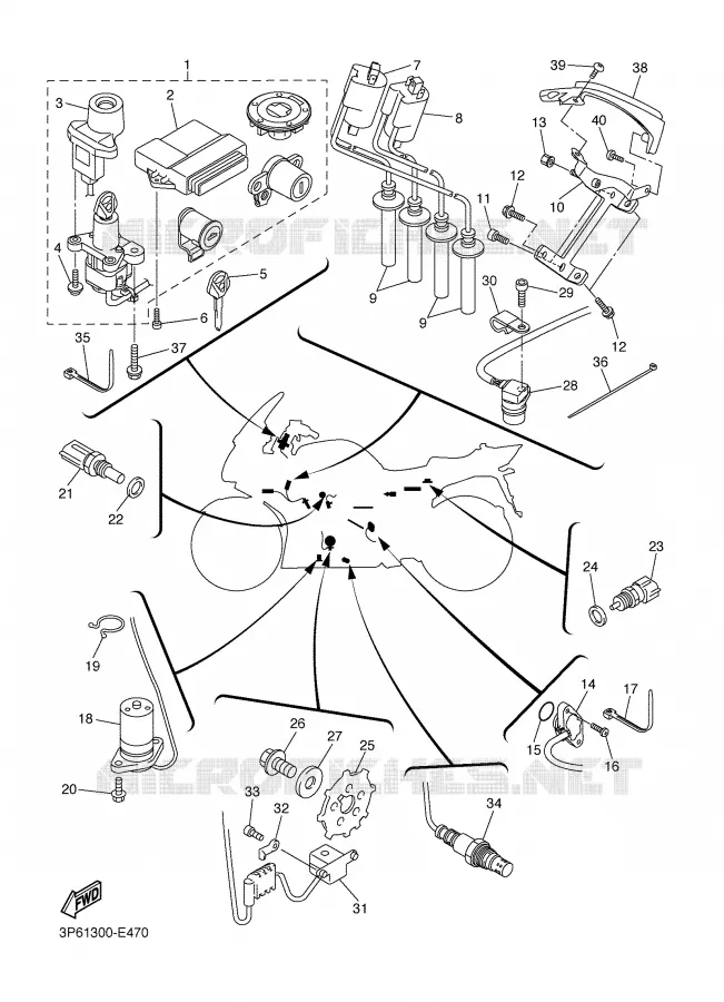 ELECTRICAL 1 Yamaha MOTO 1300 2008 FJR ABS  FJR1300A
