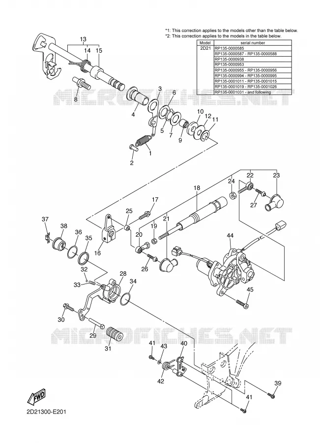 GEAR SHIFT SHAFT / LEVER Yamaha MOTO 1300 2006 FJR AS ABS  FJR1300AS