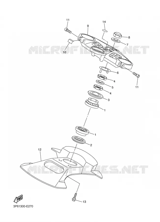 STEERING Yamaha MOTO 1300 2006 FJR AS ABS  FJR1300AS