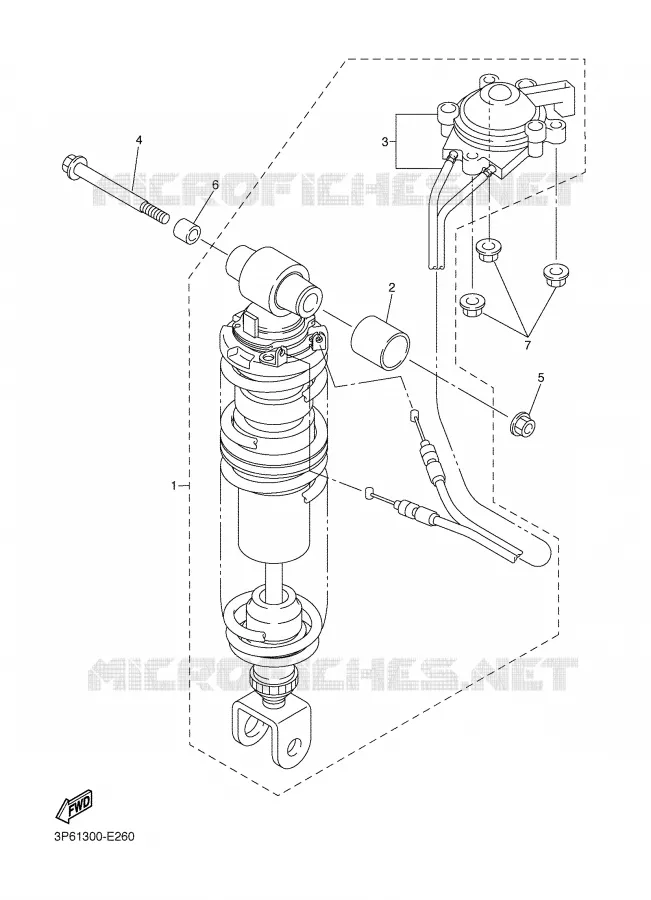 REAR SHOCK ABSORBER Yamaha MOTO 1300 2008 FJR AS ABS  FJR1300AS