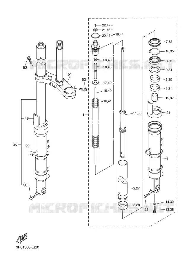 FRONT FORK Yamaha MOTO 1300 2006 FJR ABS  FJR1300AV