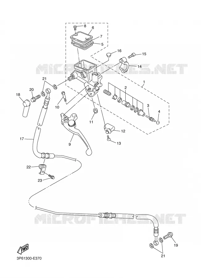 FRONT MASTER CYLINDER 2 Yamaha MOTO 1300 2007 FJR ABS  FJR1300AW