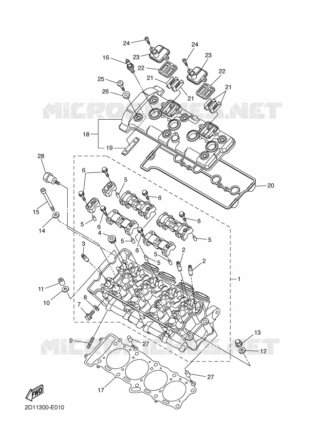 CYLINDER HEAD  Yamaha MOTO 1000 2008 FZ1  FZ1-N FAZER _