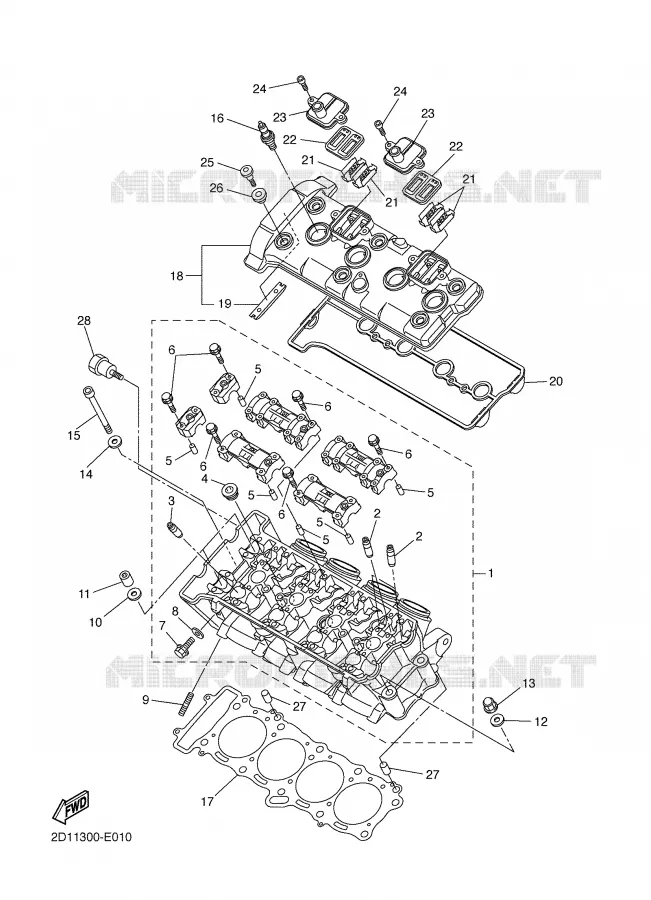 CYLINDER HEAD  Yamaha MOTO 1000 2008 FAZER  FZ1-S