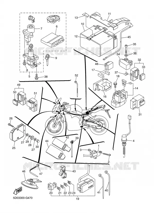 ELECTRICAL 2 Yamaha MOTO 1000 2008 FAZER ABS  FZ1-SA