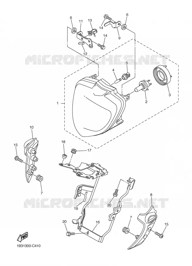 HEADLIGHT Yamaha MOTO 600 2004 FZ6  FZ6-N