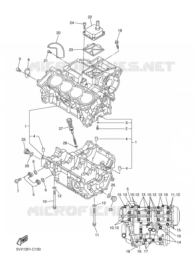CRANKCASE Yamaha MOTO 600 2005 FAZER  FZ6-S