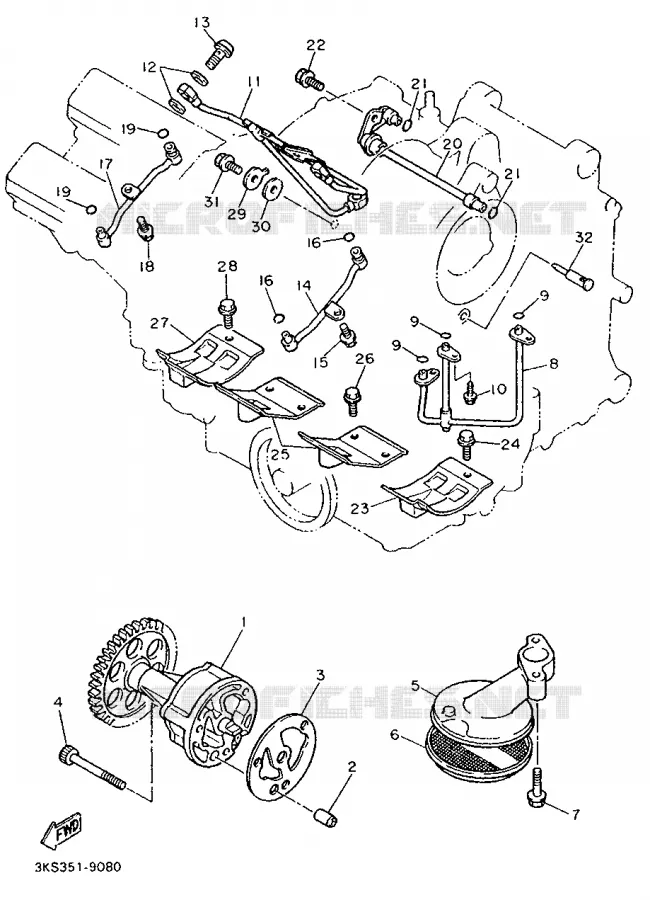OIL PUMP Yamaha MOTO 750 1991 FZ  FZ750