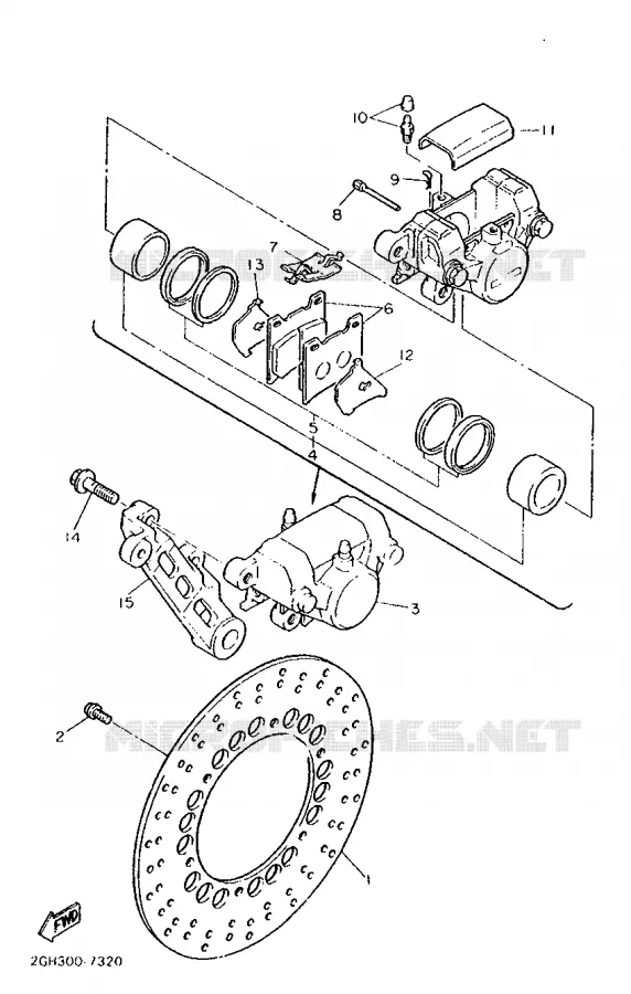 REAR BRAKE CALIPER Yamaha MOTO 1000 1987 FZR  FZR1000