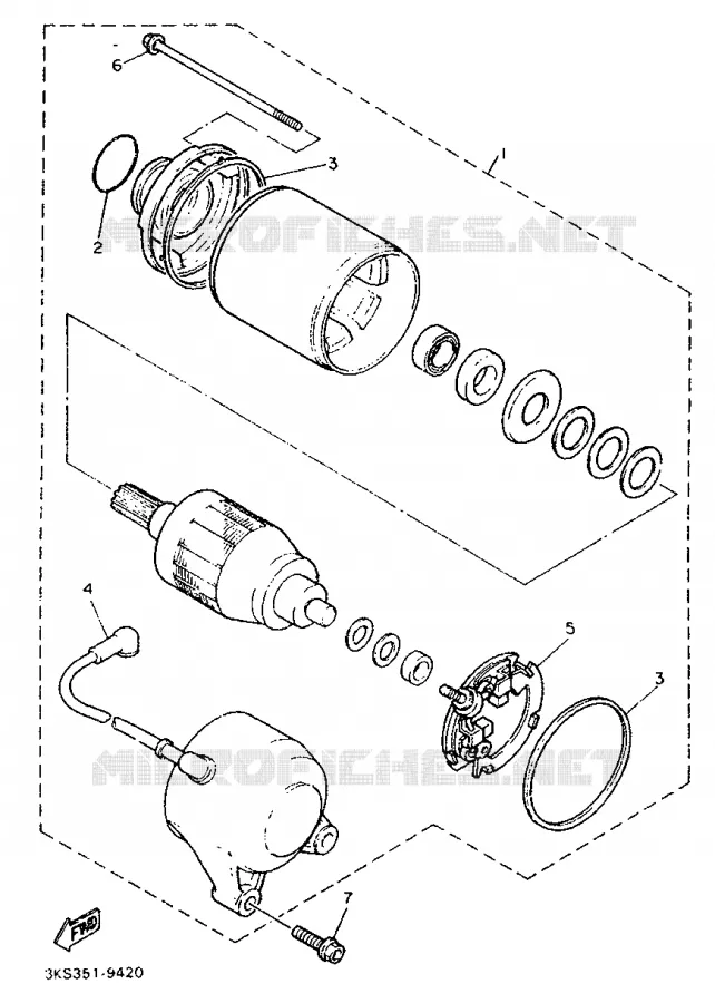 STARTER MOTOR Yamaha MOTO 1000 1989 FZR  FZR1000