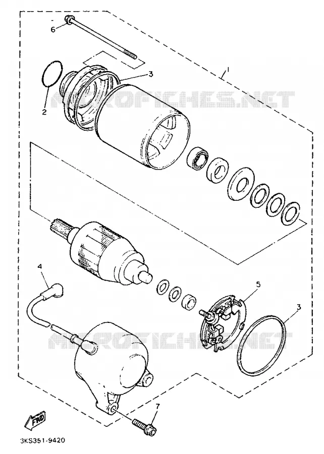STARTER MOTOR Yamaha MOTO 1000 1993 FZR  FZR1000