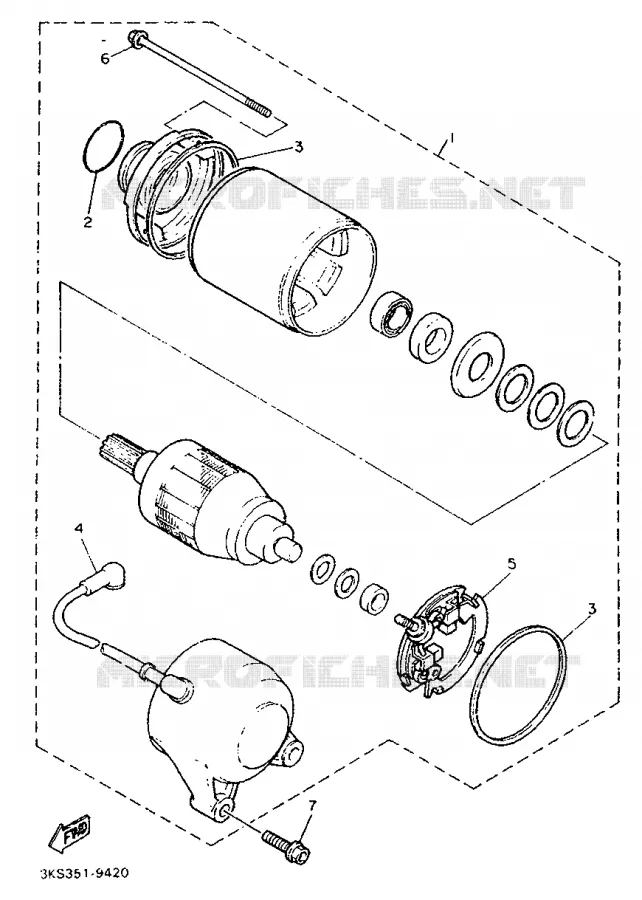 STARTER MOTOR Yamaha MOTO 1000 1995 FZR  FZR1000