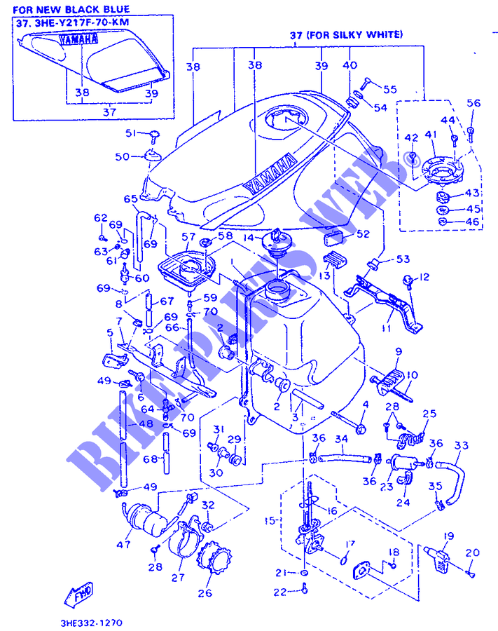 FUEL TANK for Yamaha FZR600M (37KW) 1991