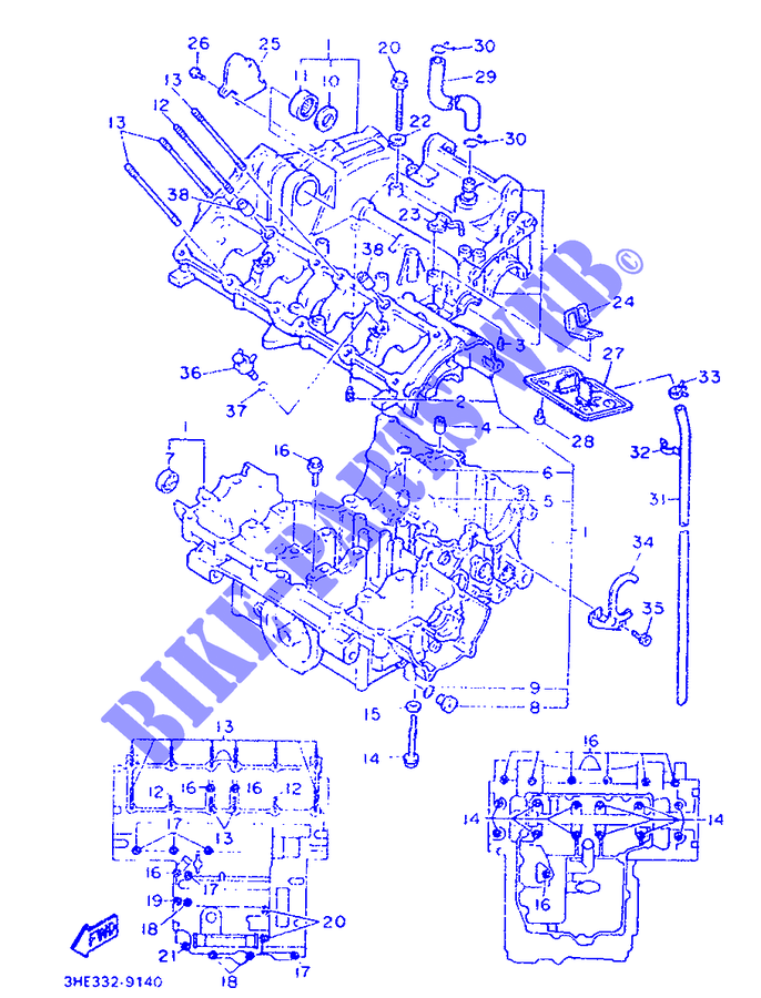 CRANKCASE for Yamaha FZR600N (20KW) 1990