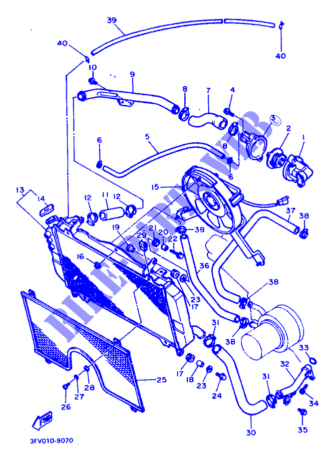 RADIATOR / HOSES for Yamaha FZR750R 1989