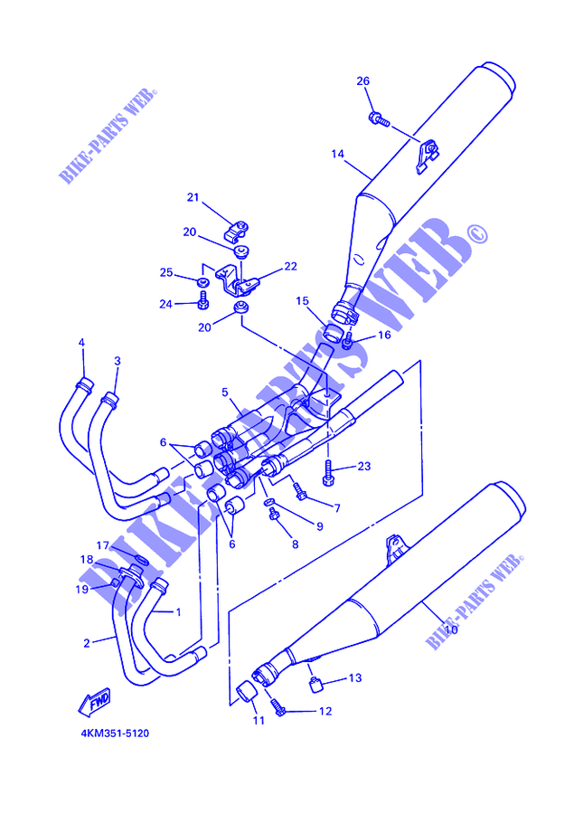 EXHAUST for Yamaha XJS 900 DIVERSION 1997