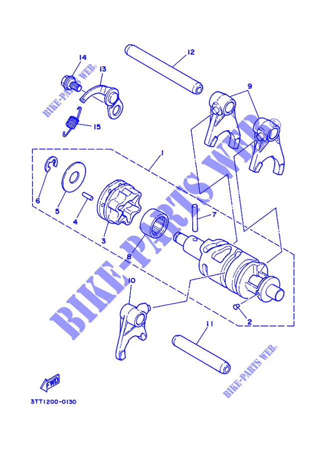 GEAR SHIFT SELECTOR DRUM / FORKS for Yamaha DT 175 1995