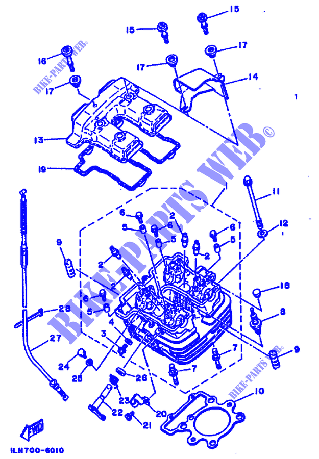 CYLINDER HEAD  for Yamaha TT250 1989