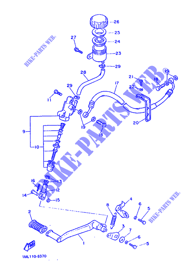 REAR BRAKE MASTER CYLINDER for Yamaha FZ750 1986