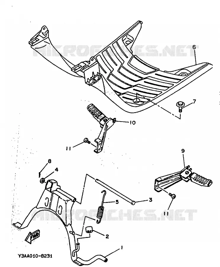 STAND / FOOTREST Yamaha SCOOTER 50 1992 BOOSTER  CW50