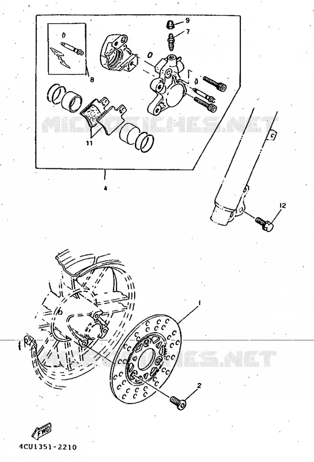 FRONT BRAKE CALIPER Yamaha SCOOTER 50 1997 BOOSTER  CW50