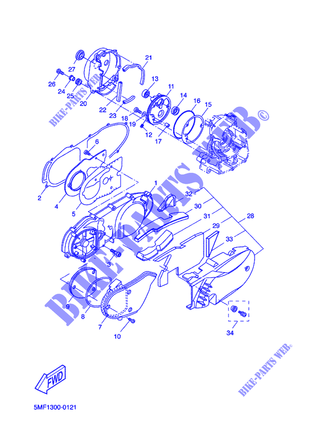 COVER   ENGINE 1 for Yamaha XN125 2002